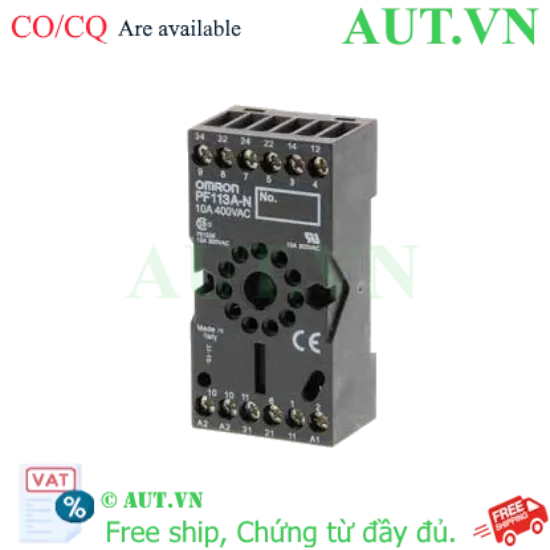 Ảnh của Đế Rơ Le Omron PF113A-N Chính Hãng | 11 Chân Tròn, 10A 300VAC, Lắp Thanh Ray DIN