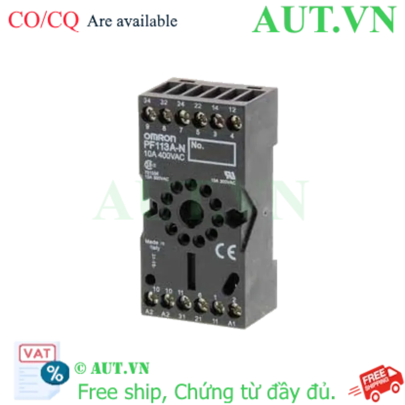 Ảnh của Đế Rơ Le Omron PF113A-N Chính Hãng | 11 Chân Tròn, 10A, Lắp Thanh Ray DIN
