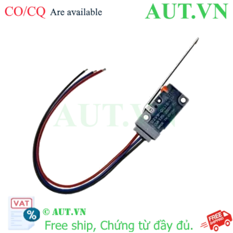 Ảnh của Công tắc hành trình Omron D2VW-01L1B-1M | IP67 Chống Nước, Cần Gạt Hinge Lever, Dây Dẫn 1m