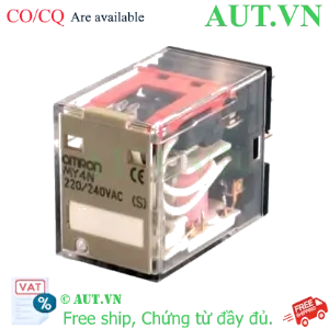 Ảnh của Rơ le trung gian Omron MY4N AC220/240V - 4PDT, 14 Chân, Đèn LED & Nút Test - AUT VN