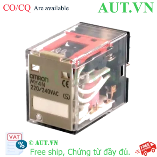 Ảnh của Rơ le trung gian Omron MY4N AC220/240V: 4PDT 5A, 14 Chân Dẹp, Đèn LED - Chính Hãng AUT VN