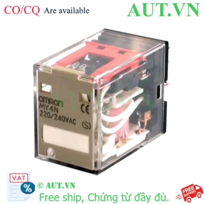 Ảnh của Rơ le trung gian Omron MY4N AC220/240V - 4PDT, 14 Chân, Đèn LED & Nút Test - AUT VN