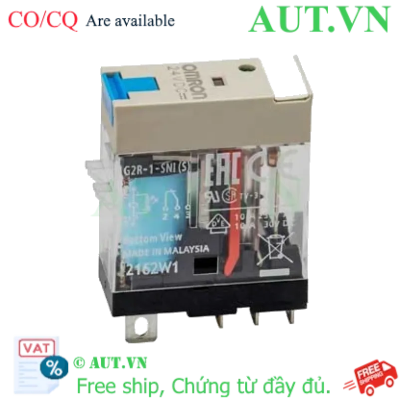 Ảnh của Rơ le trung gian Omron G2R-1-SNI DC24V | 10A, 5 Chân, LED & Test - AUT VN