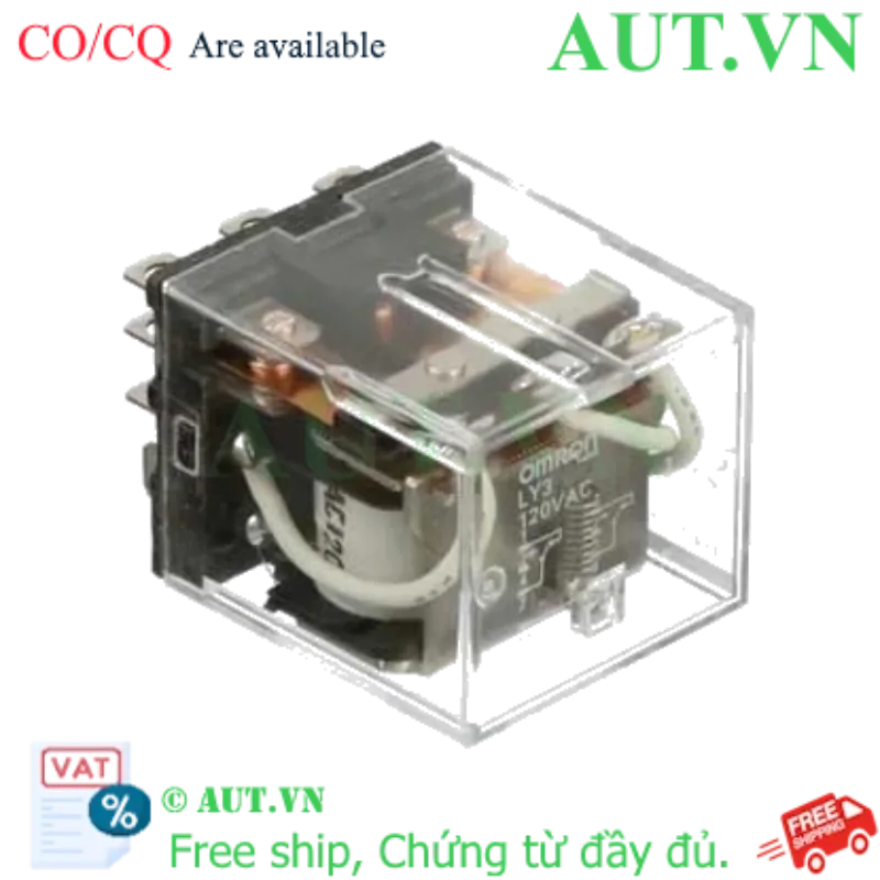Ảnh của Rơ le trung gian Omron LY3 AC120 - 3PDT, 10A, 120VAC Chính hãng