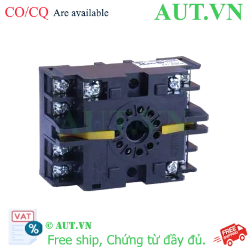 Ảnh của Đế Rơ Le Omron P2CF-11 | 11 Chân Pin Tròn, 5A/300VAC, Lắp Thanh Ray DIN