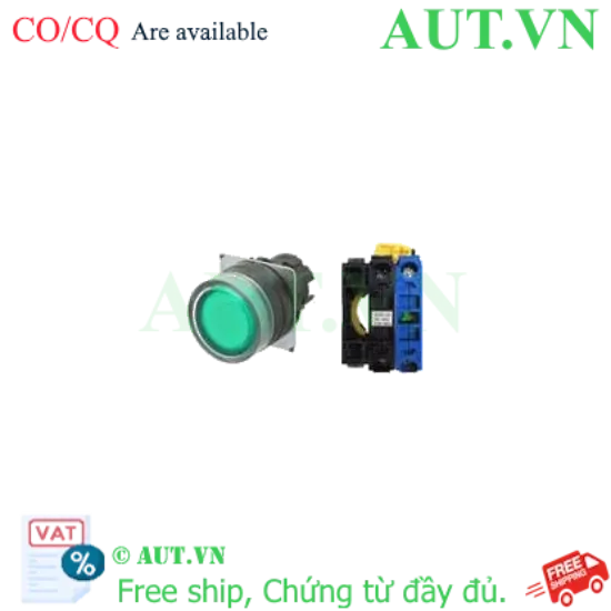 Ảnh của Nút Nhấn Có Đèn Omron A22NL-BGM-TGA-G100-GE Xanh Lá: 1NO, 220VAC, Chống Nước IP66