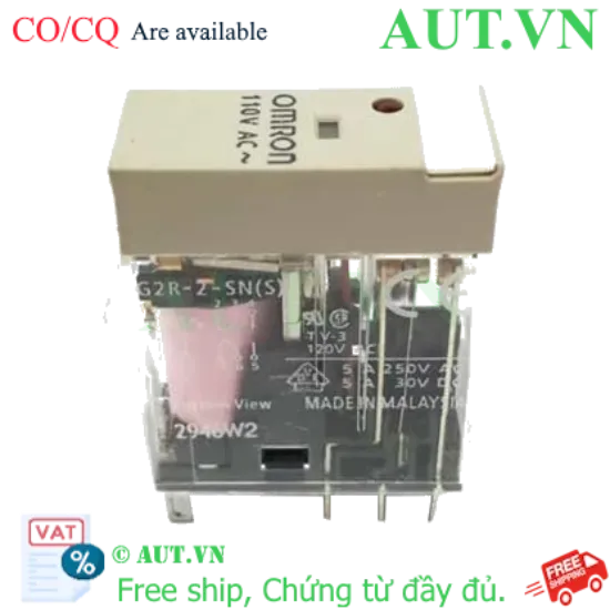 Ảnh của Rơ le trung gian Omron G2R-2-SN AC110(S) - 8 Chân Dẹt, 5A, Tích Hợp LED