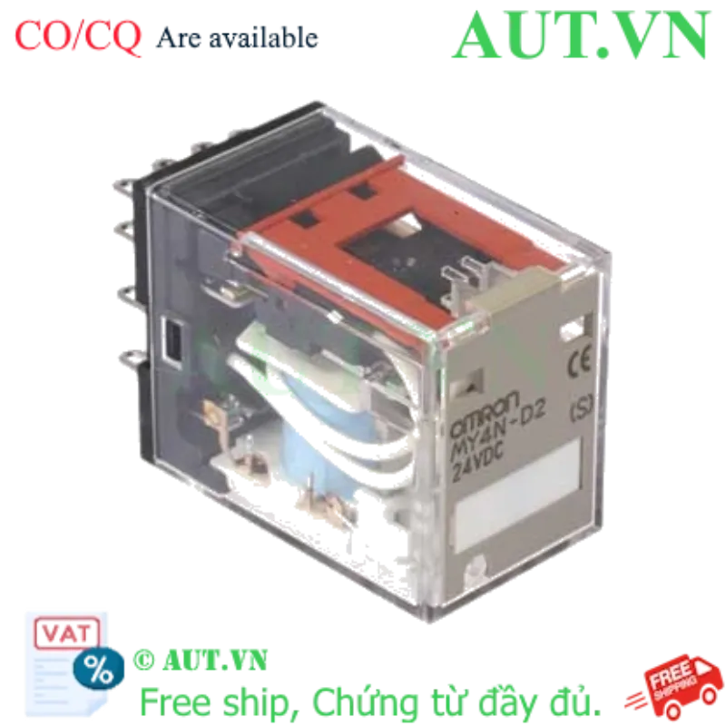 Ảnh của Rơ le trung gian Omron MY4N-D2 DC24 (S) | 4PDT, 24VDC, Tích hợp LED & Diode chống nhiễu