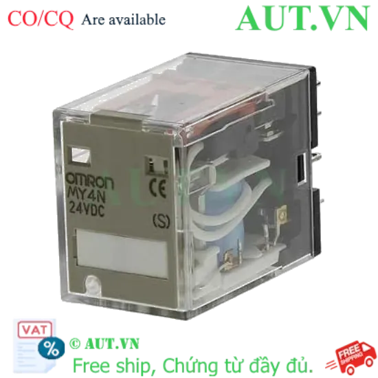 Ảnh của Rơ le trung gian Omron MY4N DC24 (S) - 4PDT 5A, 14 Chân, Tích Hợp LED Báo Trạng Thái | AUT VN
