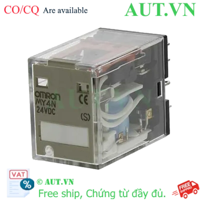 Ảnh của Rơ le trung gian Omron MY4N DC24 (S) 4PDT, 14 Chân, Tích hợp LED