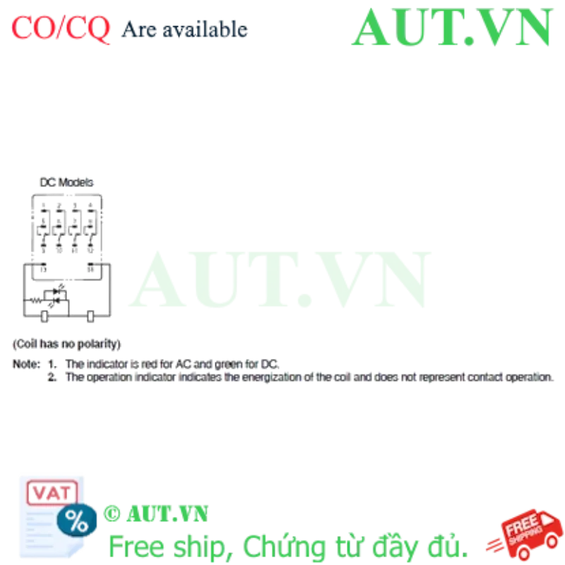 Ảnh của Rơ le trung gian Omron MY4N DC24 - 4PDT, 14 chân, Có đèn LED | AUT VN