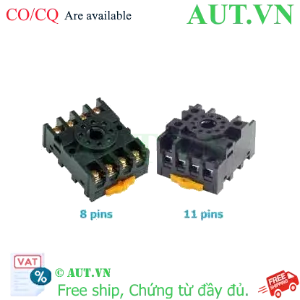 Ảnh của Đế Rơ Le Omron PF113A-W Chính Hãng - 11 Chân Pin Tròn, Lắp Thanh Ray DIN