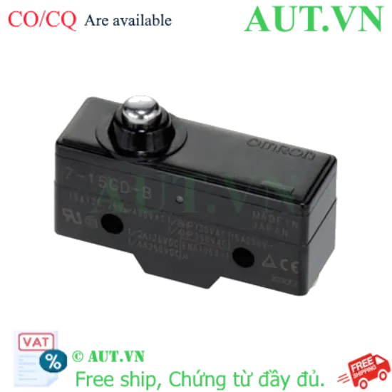Ảnh của Công tắc hành trình Omron Z-15GD-B - Pin Plunger, 15A 250VAC, SPDT Chính Hãng