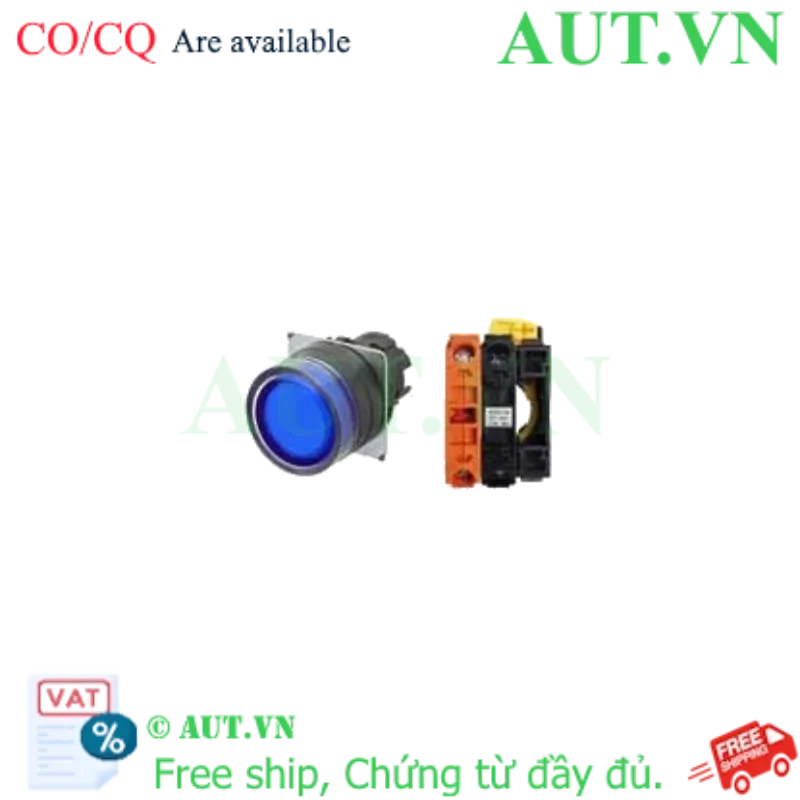 Ảnh của Nút Nhấn Omron A22NL-BGM-TAA-G002-AC - LED Xanh 24V, 1NC, IP66 Chống Nước