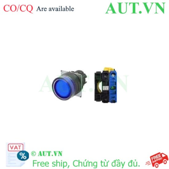 Ảnh của Công tắc nút nhấn Omron A22NL-BGM-TAA-G100-AB | Đèn LED Xanh 12V, 1NO, IP66