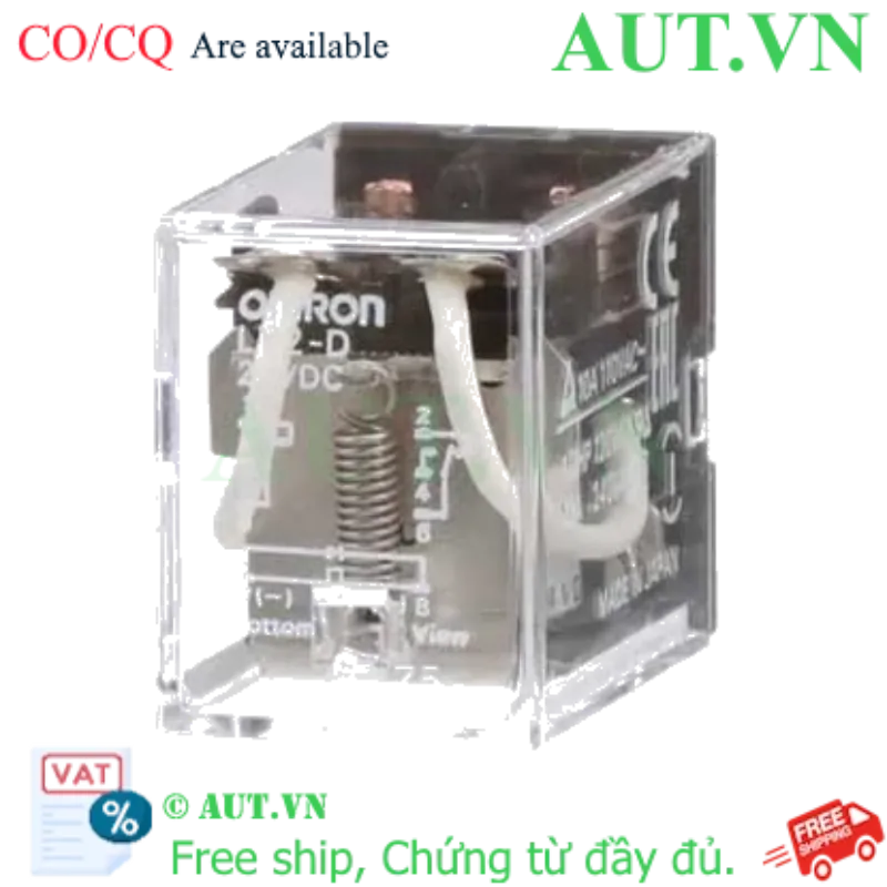 Ảnh của Rơ Le Trung Gian Omron LY2-D DC24V - 8 Chân, 10A, Tích Hợp Diode Bảo Vệ PLC | AUT VN