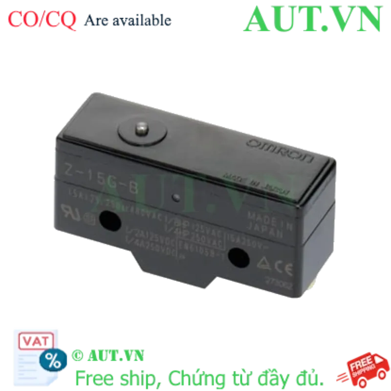 Ảnh của Công tắc hành trình Omron Z-15G-B | Pin Plunger, 15A SPDT, Siêu chính xác - AUT VN