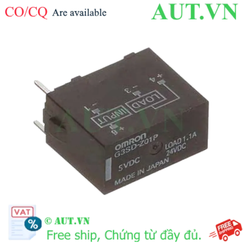 Ảnh của Relay Bán Dẫn Omron G3SD-Z01P DC5 | 5VDC, Tải 1A, Đóng Ngắt Siêu Tốc