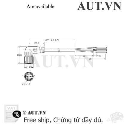 Ảnh của Cable cho cảm biến Omron XS5F-D422-D80-F