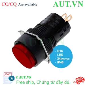 Ảnh của Công tắc nút nhấn đèn Omron M16-TR-24D | 24V AC/DC | Màu Đỏ | D16mm