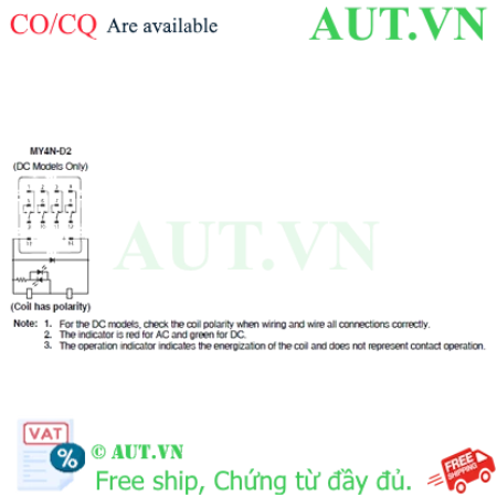 Ảnh của Rơ le trung gian Omron MY4N-D2 DC24