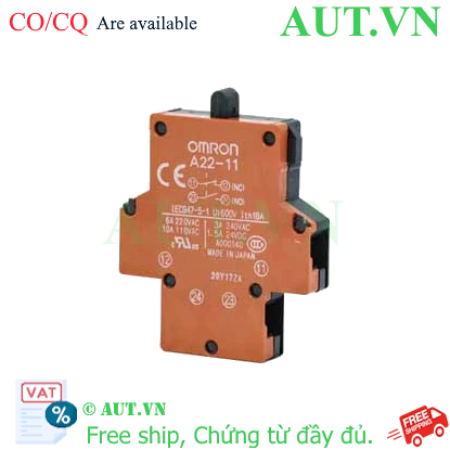 Ảnh của Khối tiếp điểm Omron A22-11 (1NO+1NC) - Bền bỉ, Lắp đặt nhanh, Chính hãng