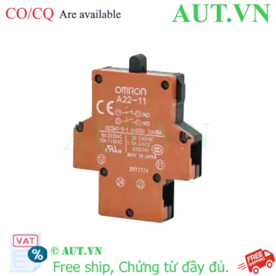 Ảnh của Khối Tiếp Điểm Omron A22-11 (1NO+1NC) - Chính Hãng, Độ Bền Cao, Lắp Đặt Nhanh