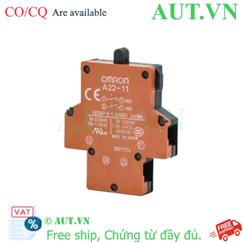Ảnh của Khối Tiếp Điểm Omron A22-11 (1NO+1NC) - Chính Hãng, Chịu Tải 10A, Độ Bền Cao