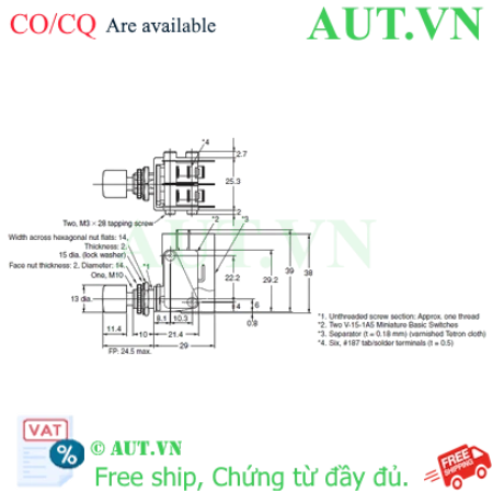 Ảnh của Công tắc nút nhấn Omron 2VAQ-4B