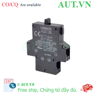 Ảnh của Khối Tiếp Điểm Omron A22-20 (2NO) - Chính Hãng, Độ Bền Cao, Chuẩn UL/CE | AUT VN