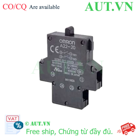 Ảnh của Khối tiếp điểm Omron A22-20 (2NO) - Chính hãng tại AUT VN