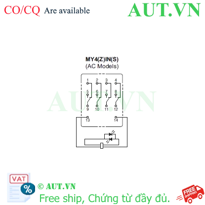 Ảnh của Rơ le trung gian Omron MY4ZIN AC200/220 (S)