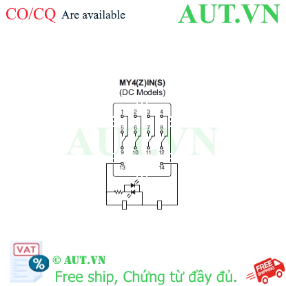 Ảnh của Rơ le trung gian Omron MY4ZIN DC24 (S)