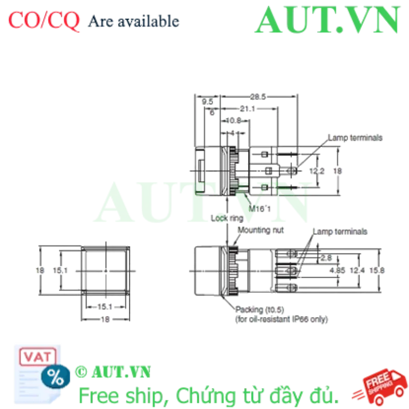 Ảnh của Công tắc nút nhấn Omron A16-AAA-2