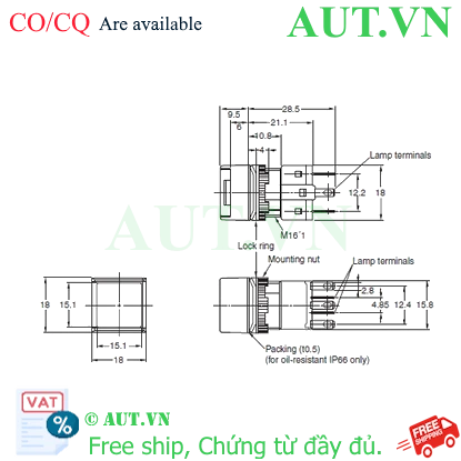 Ảnh của Công tắc nút nhấn Omron A16-AWA-2