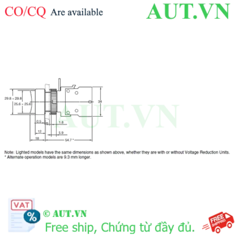 Ảnh của Công tắc nút nhấn Omron A22-CG-01M