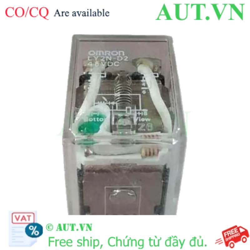Ảnh của Rơ le trung gian Omron LY2N-D2 DC48 - 8 Chân, 10A, 48VDC (Có LED)