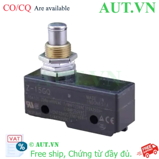 Ảnh của Công tắc hành trình Omron Z-15GQ - Pin Plunger, 15A 250VAC, SPDT Chính Hãng