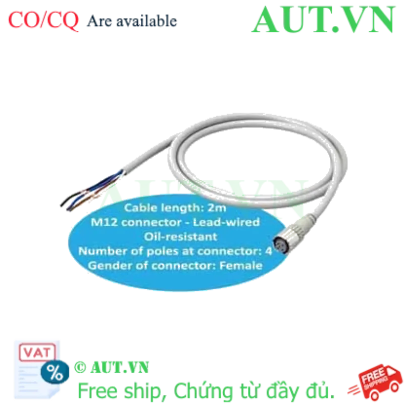 Ảnh của Cáp Cảm Biến Omron XS5F-D421-C80-F | M12 4 Chân, 1m, IP67 Chính Hãng