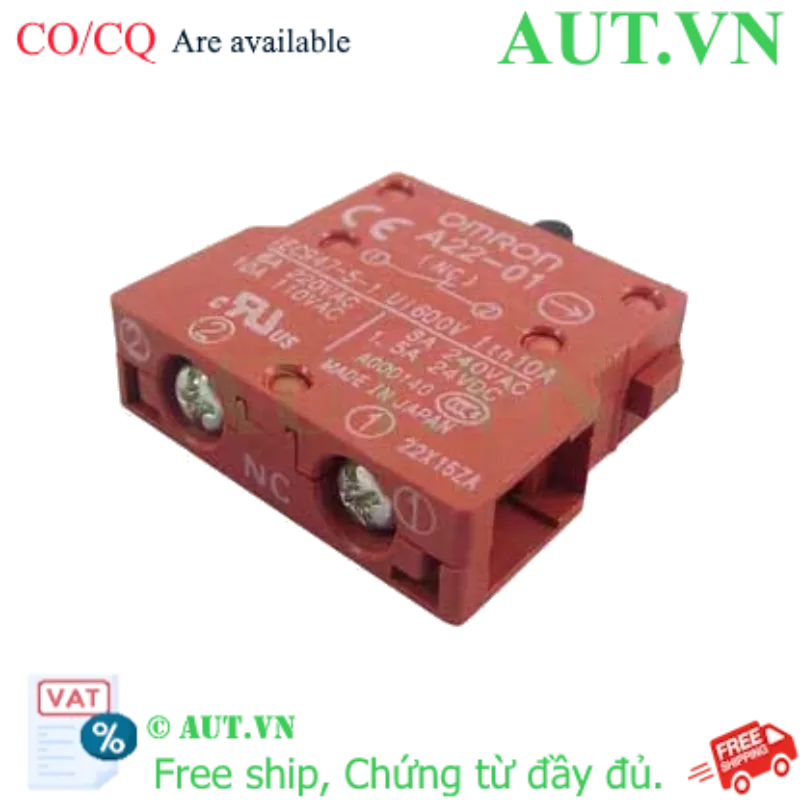 Ảnh của Khối Tiếp Điểm Omron A22-01S (1NC) - Chân Vít Chống Rung, Siêu Bền, Chính Hãng AUT VN