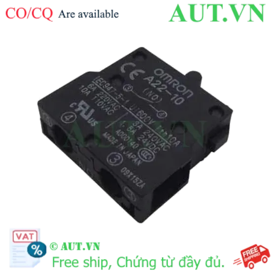 Ảnh của Khối Tiếp Điểm Omron A22-10S (1NO) - Tiếp Điểm Bạc Chịu Tải 10A Chính Hãng AUT VN