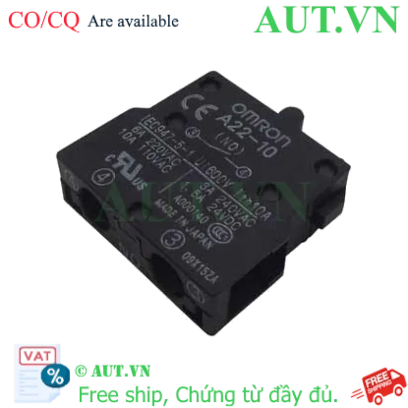 Ảnh của Khối Tiếp Điểm Omron A22-10S (1NO) - Tiếp Điểm Bạc Chịu Tải 10A Chính Hãng AUT VN