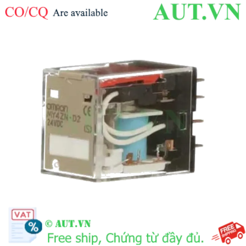Ảnh của Rơ le trung gian Omron MY4ZN-D2 DC24 (S) - 14 Chân, 4PDT, Có LED & Diode chống sốc