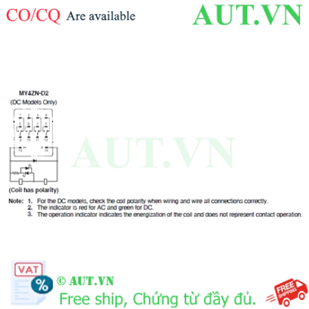 Ảnh của Rơ le trung gian Omron MY4ZN-D2 DC24