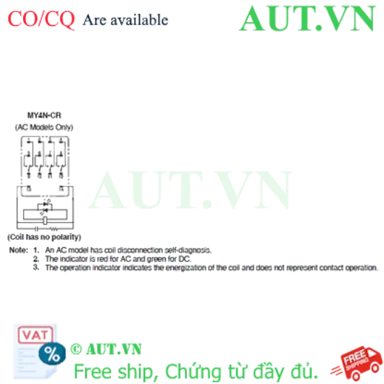 Ảnh của Rơ le trung gian Omron MY4N-CR AC110/120