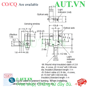 Ảnh của Cảm biến quang Omron EE-SX953P-R 1M: Khe 5mm, Ngõ ra PNP, Cáp Robot 1m