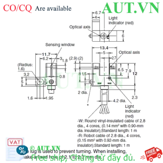 Ảnh của Cảm biến quang Omron EE-SX953P-R 1M - Ngõ ra PNP, Khe hở 5mm, Tần số 1kHz