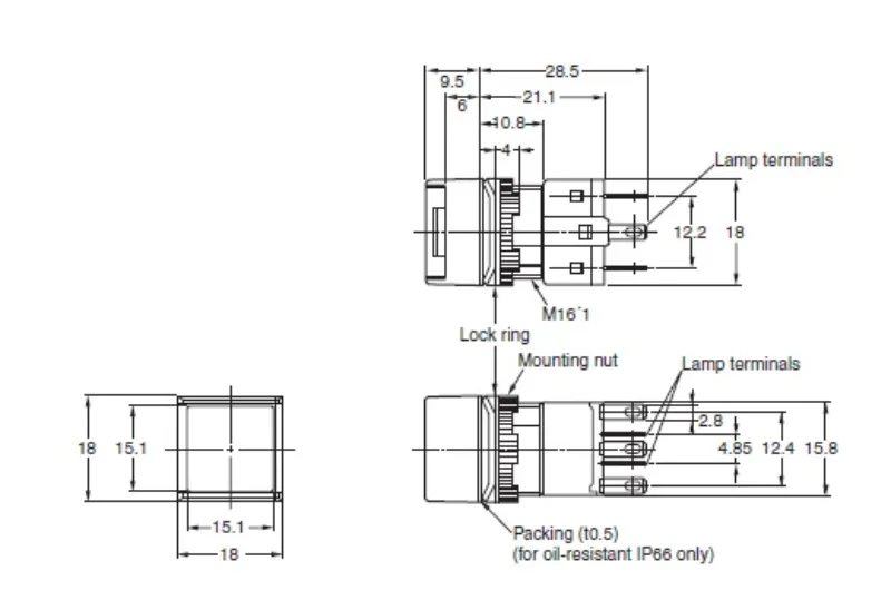 Ảnh của Công tắc nút nhấn Omron A165-AAM-2