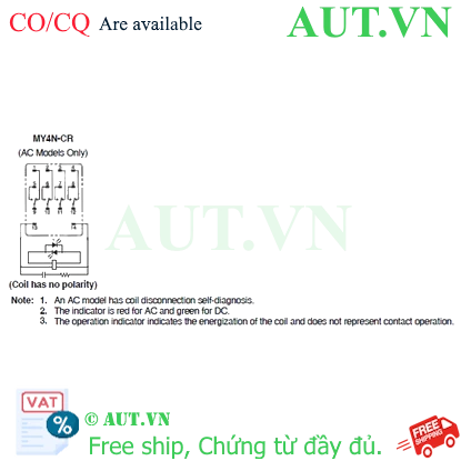 Ảnh của Rơ le trung gian Omron MY4N-CR AC200/220