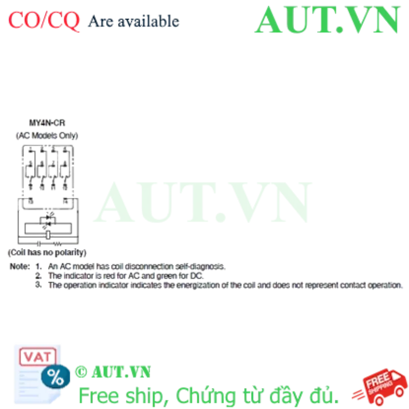 Ảnh của Rơ le trung gian Omron MY4N-CR AC200/220
